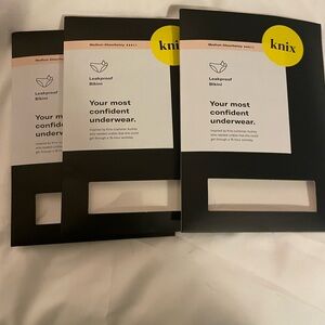 NWT! KNIX Leakproof UltraThin No Show Bikini Underwear. XS. Glacier. Set of 3.